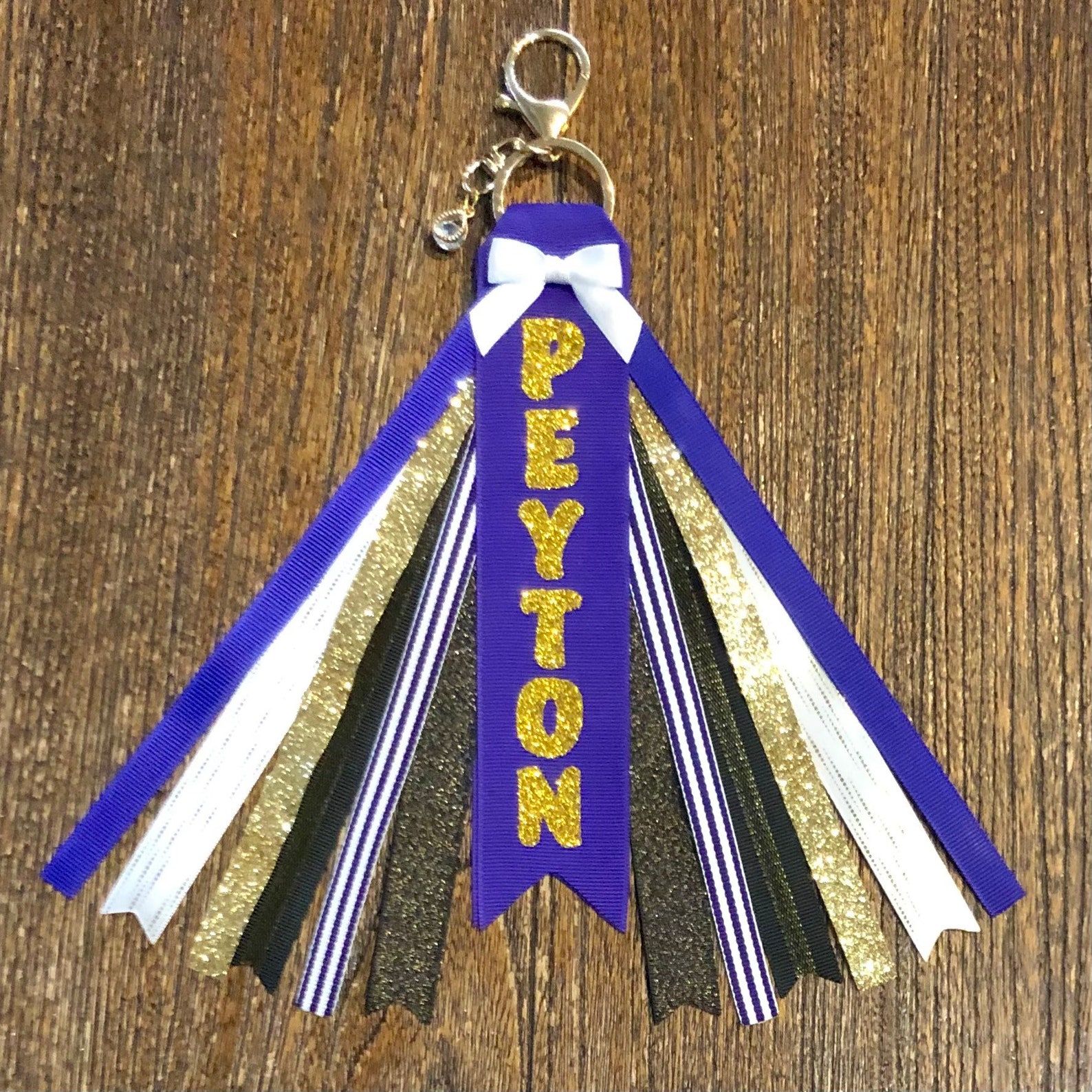 Personalized RIBBON KEYCHAIN - Name Key Ring/bag Tag/zipper Pull/purse ...