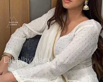 インドのムカイシュワーククルタパティアラスーツ（女性用）、インドのサルワールスーツ（ウェディングクルタパティアラドレス）、ホワイトパンジャブスーツ（パキスタンサルワールカミーズ）