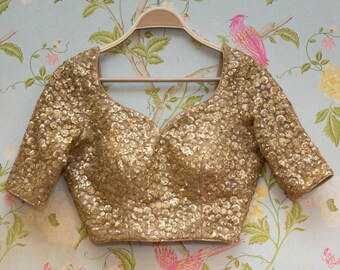 gold sequence blouse
