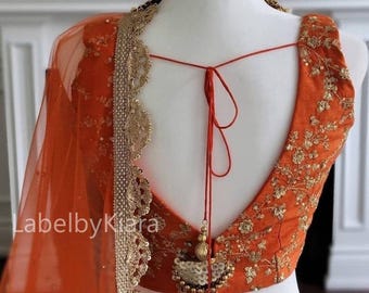 Heavy Embroidered Silk Blouse For Women Sari Blouse Readymade Blouse Indian CropTop Wedding Lengha Choli Partywear Top For Functions