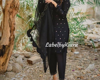 Indian designer suit set for women georgette suit set indian kurta pants and dupatta salwar suit