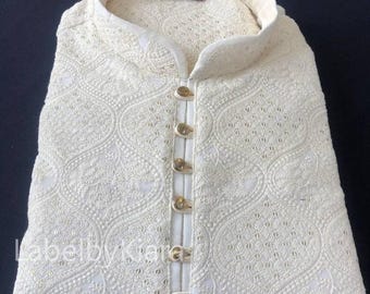 Pure Chikankari Embroidered Kurta Pajama Set For Men Kurta Pajama For Wedding Indian Outfit For Men Designer Kurta Pyjama Made To Order