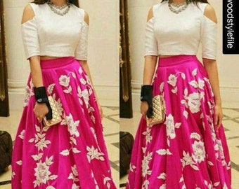 Designer pakistani indian lehenga bridesmaid dress brocade lehenga banarasi lehenga skirt indian bridesmaid Embroidered lehenga