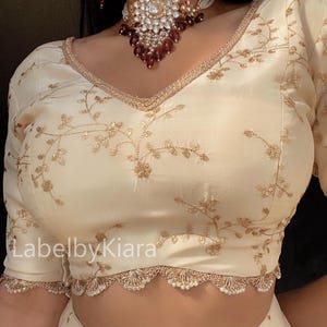Heavy Embroidered Silk Blouse For Women Sari Blouse Readymade Blouse Indian CropTop Wedding Lengha Choli Partywear Top For Functions