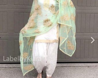 Abito indiano Kurta Patiala e Dupatta per donna, abito Salwar per matrimonio, abito Kurta Patiala, abito Punjabi, salwar kameez pakistano per cerimonie