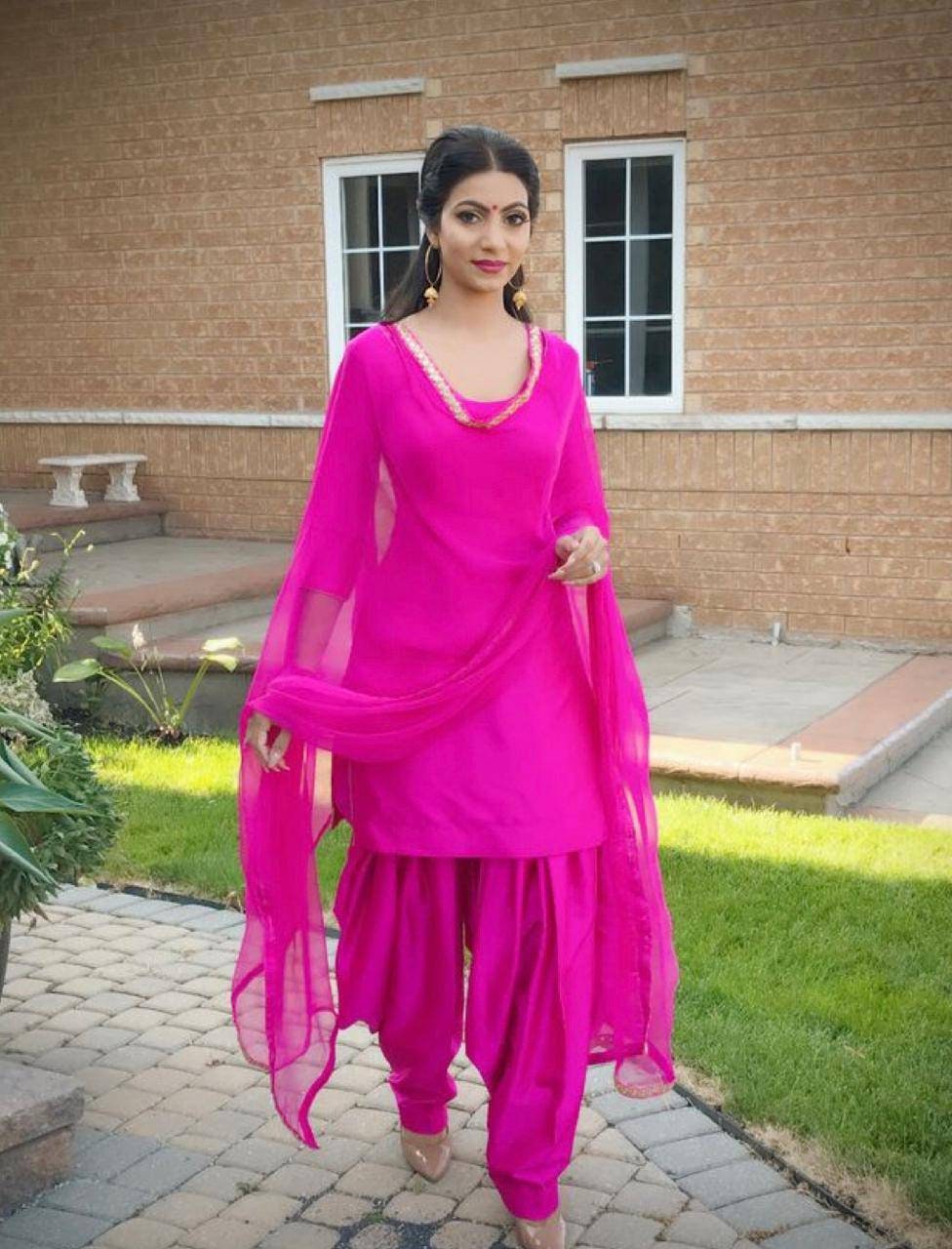 New Multicolor Cotton Patiyala Suit (White Pink)