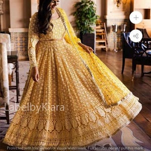 Yellow Embroidered Chikankari Lehenga Choli For Women Designer Lehenga Blouse Bridesmaids Lehenga Crop Top Lehenga ReadytoWear Lehenga Choli