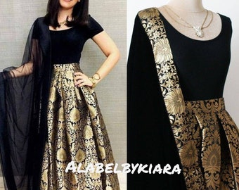 Banarasi brocade lehenga choli for women bridesmaids lehenga indian lengha choli pakistani dress brocade lehenga pakistani lehenga choli