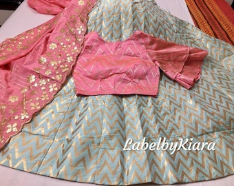 Banarasee lehenga choli dupatta with gota patti work Indian Designer lehenga choli for women bridesmaid lehenga heavy dupatta