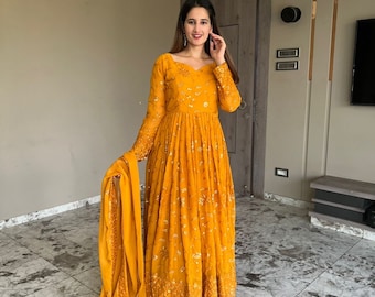 Party wear punjabi anarkali suit for women salwar kameez salwar suit pakistani suits designer pakistani dress ready to wear suits free ship