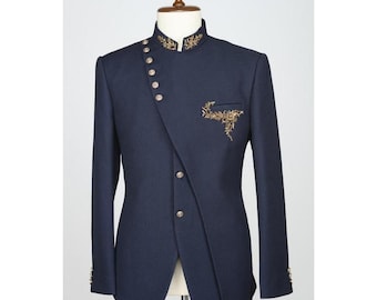 Designer Zardozi Embroidered Jodhpuri Suit For Men Bandhgala Suit For Wedding Indian Wedding Suit Jodhpuri Jacket Groom Attire Made To Order