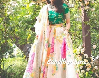 Indian Designer lehenga choli for women bridesmaid lehenga choli Indian lehenga choli for women organza lehenga