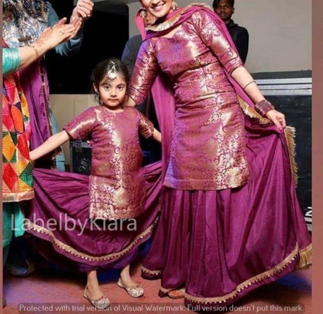 Ethnic Set-Mayur Dhaga Girls Lehenga Set and The Mor Edit Boys Kurta Set