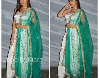 Elegante abito Kurta Patiala in broccato per donna, abito indiano Salwar per matrimonio, abito Kurta Patiala, abito punjabi, etnico Salwar Kameez
