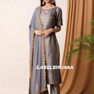 Soft brocade suit set and dupatta indian dress Indian lehenga choli indo western dress colors available