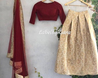 Indian pakistani brocade lehenga choli for women bridesmaid lehenga choli Indian lehenga choli