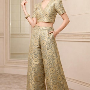 Costume moderne en brocart huître pour femme costume Salwar indien pour tenue de mariage robe costume punjabi robe de cocktail Salwar Kameez sur commande