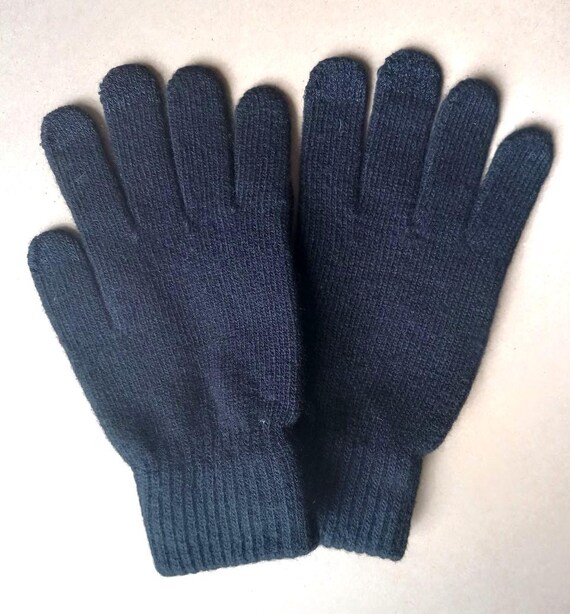 Wool Gloves Soft and Warm, Black Beige Red, Woolen Winter