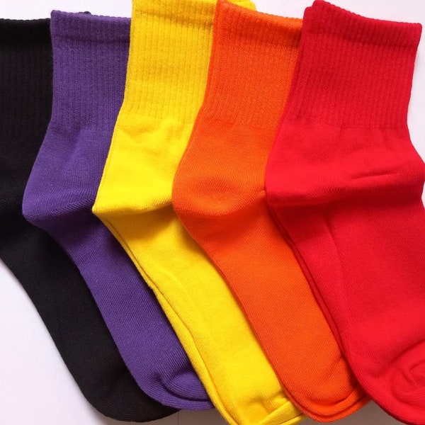 Chaussettes en coton, 4 paires, couleurs possibles, rouge jaune violet orange vert bleu noir Chaussettes écologiques homme femme