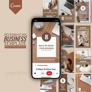 Modern Pinterest Template For Blog and Business, Canva Pinterest Template, Pinterest Pin Template, Pinterest Business Template, Minimalist