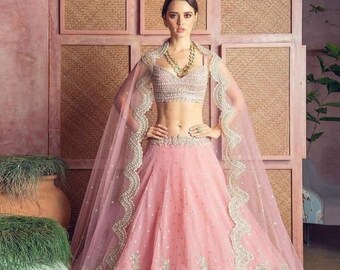 Baby Pink Lehenga Etsy baby pink lehenga etsy