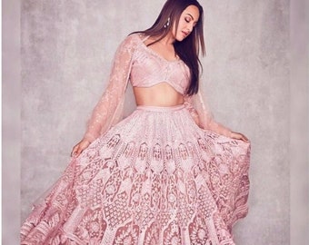 baby pink lengha