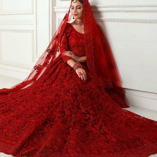 Red Bridal Lehenga Choli - Etsy