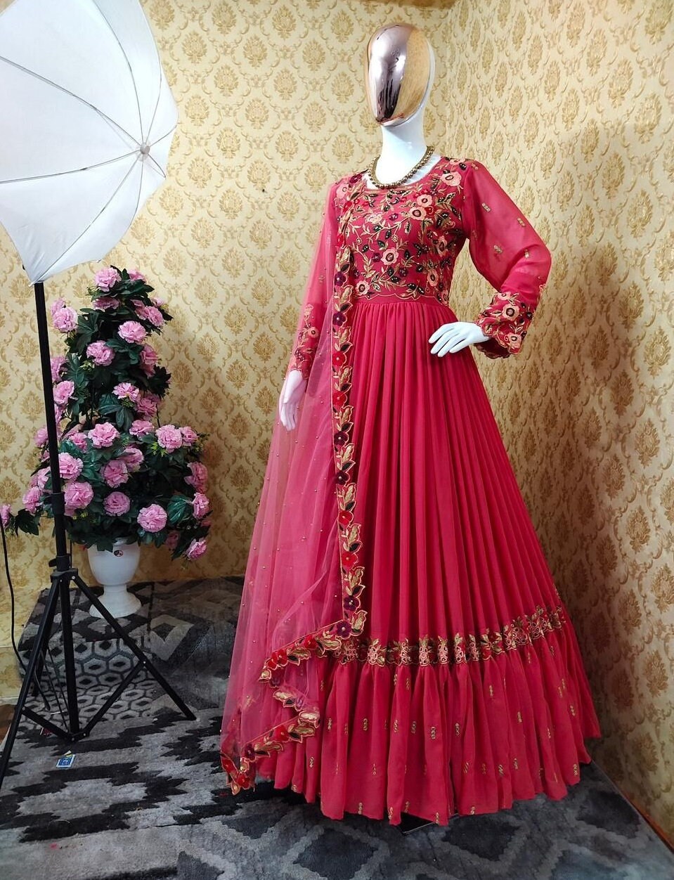 Full Length Anarkali Suit Gown | Etsy