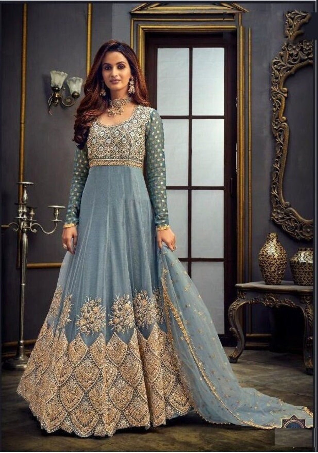 Anarkali Suits Designer Full Length Gown - Etsy India