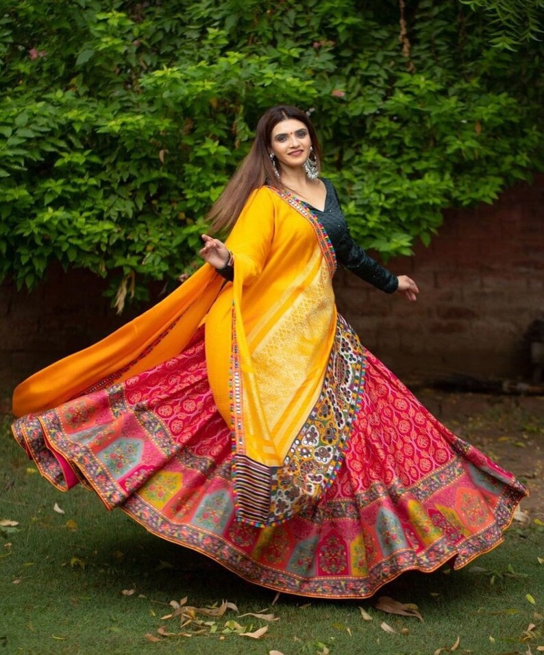 Multicolor Lehenga Choli for Women Gujrati Style Lehenga Choli Etsy
