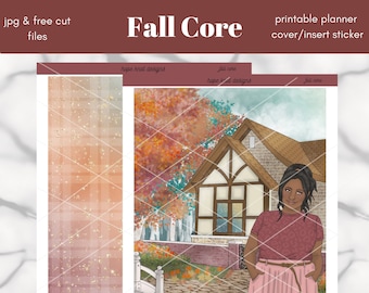 Fall Planner Cover Sticker, Autumn Theme (Digital Download)