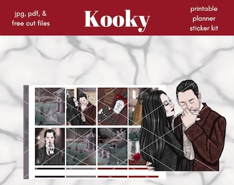 Kooky Planner Sticker Kit, 1.5in Wide (JPG, PDF, Cut Files)