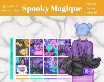 Spooky Magique Planner Sticker Kit, Vertical Layout (Digital Download)