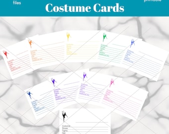 Printable Dance Costume Checklist Cards, Recital Organization (Digital Download)