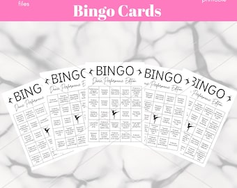Dance Recital Bingo Game, Fun Party Activity (Digital Download)