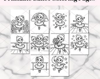 Ballet Coloring Pages for Preschoolers | 10 Dance Activity Sheets (Digital Download)