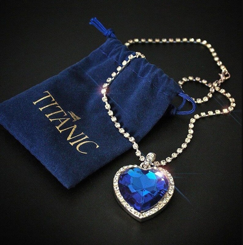 Pendant heart of the ocean blue from the Titanic necklace Etsy