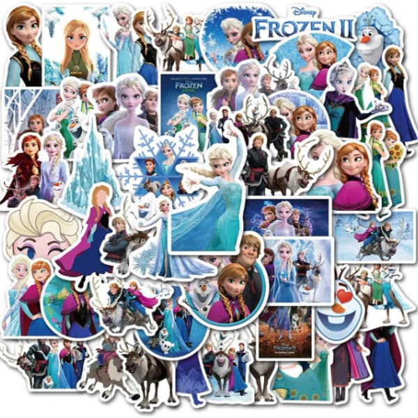 50Pcs Frozenn Stickers Waterproof Vinyl Stickers for Laptop Notebook Scrapbooking Bike Car Decals Kid Teens Stickers