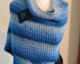 Crochet Pattern, Ladies Winter Shawl,  Crochet Wrap Digital Download