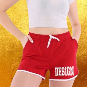 Custom dolphin shorts with pockets, Personalized athletic booty shorts, Relaxed Cheeky mid waist yoga shorts, Women athletic booty short