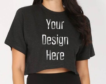 Custom Cropped Cotton Tee: Personalized Oversized Short Sleeve Crop Top