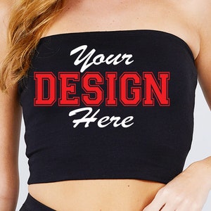 Custom Tube Top – Cheerleader Gift, Baby Tee, Personalized Crop Top, Summer Outfit, Dainty Strapless Top for Bachelorette Party