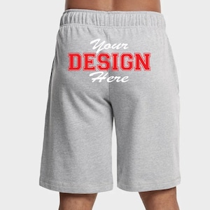 Custom Men’s French Terry Shorts – Personalized Sweat Shorts, Relaxed Fit Gym or Lounge Shorts, Customizable Basketball Style Shorts