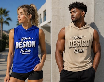 Custom Hooded T-Shirt Sleeveless, Comfort Colors Hoodie Tee, Personalized Cotton Shirt, Custom Logo Shirt, Unisex Heavyweight Hoodie