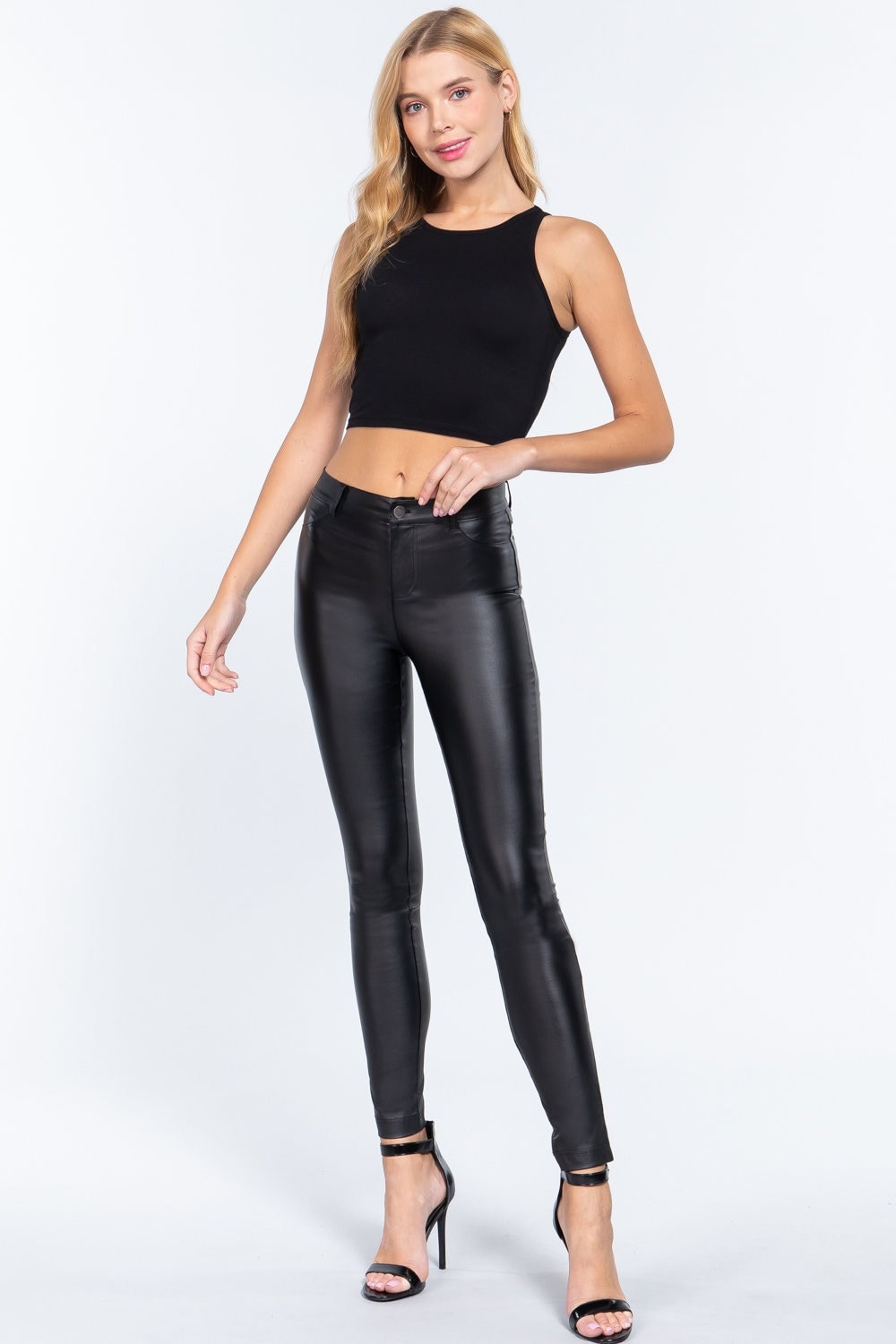 Womens Faux Leather Trousers  MS