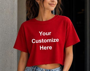 Custom Crop Top Shirt | Branded Boxy Tee | Personalized Design for Business, Events & Gifts