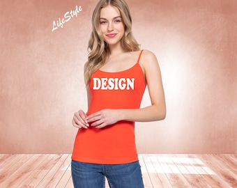 Aangepaste spaghettibandje cami top, biologisch katoen verstelbare riem hemdje tops, hemdje personaliseren, aangepaste hemdje top, aangepast shirt