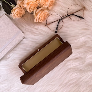 Handcrafted Personalizable Wooden Glasses Case Solid Wood Glasses Holder Sunglasses Organizer