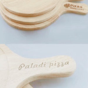 Handcrafted Customized Wood Pizza Holder Pan Pizza Peel in 7/8/9/10 inches Size image 8