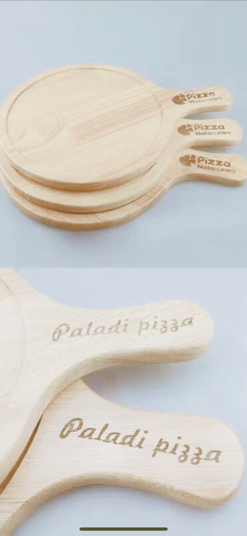 Handcrafted Customized Wood Pizza Holder Pan Pizza Peel in 7/8/9/10 inches Size image 8